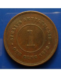 Straits Settlements  Cent 1872H km# 9 