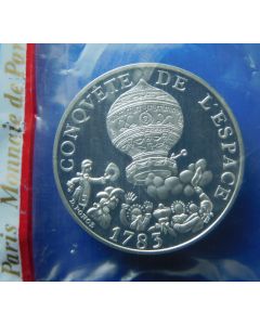 France 	 10 Francs	1983	 Piedfort - Silver -Montgoffer Balloon (with COA)