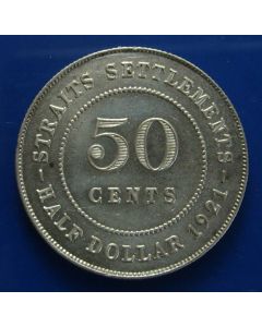 Straits Settlements  50 Cents1921 km# 35.1 