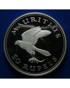 Mauritius  50 Rupees	1975  - Mauritius Kestrel - Silver / Proof