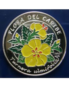 Carib.C.	10 Pesos	1997	- Turnera ulmifolia - Silver / Proof