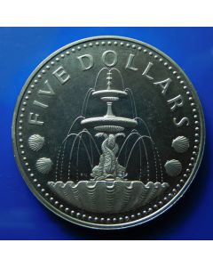Barbados 	5 Dollars	1976	 - 10Th Ann. of Independence, Shell Fountain  - Silver