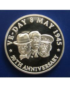 Turks & Caicos Islands  20 Crowns 1995	- VE Day 8th May 1945  – Silver / Proof