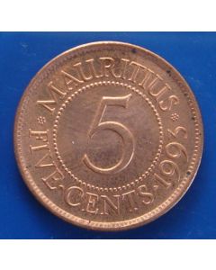 Mauritius  5 Cents1993km# 52 