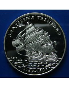 Carib.C.	10 Pesos	2000	 - Sailing ship Santisima Trinidad - Silver / Proof
