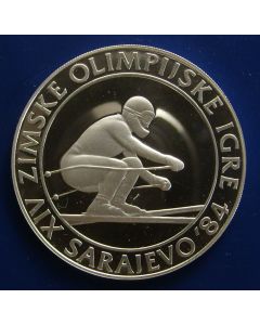 Yugoslavia 	 500 Dinara	1982	 Downhill Skiing