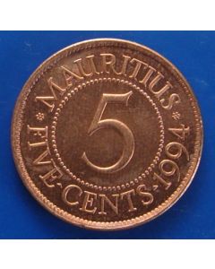 Mauritius  5 Cents1994km# 52 