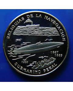 Carib.C.	10 Pesos	2000	 "Peral" Submarine (1500pc made)
