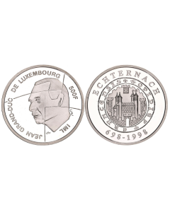 Luxembourg 	500 Francs	1998	 Silver, Proof; Jean; 1300th Anniversary of Echternach; Mintage: 10000 pcs. 