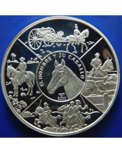 Carib.C.	10 Pesos	2000	 - Ibero - America - Man and Horse - Proof / Silver