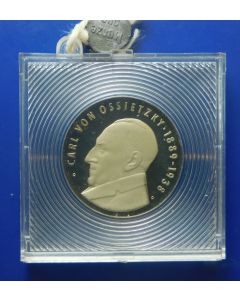 Germany Democratic Republic 	 5 Mark	1989	 100th Ann. Birth of Carl von Ossietzky – in Original sealed box, Proof