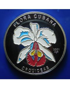 Carib.C.	 10 Pesos	2001	 With Orchid – Silver