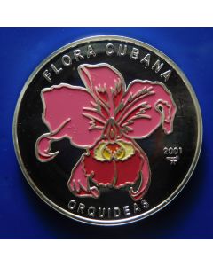 Carib.C.	 10 Pesos	2001	 Silver / Pink Orchid
