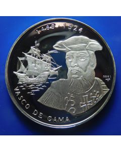 Carib.C.	 10 Pesos	2002	 - Vasco De Gama and Ship - Silver / Proof