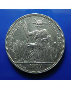 French Indo-China 	Piastre	1909	 Marianne seated left  