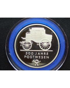 Germany Democratic Republic 	 5 Mark	1990	 500 Years of Postal Service - Proof