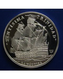 Carib.C.	 10 Pesos	2002	 - Santisima Trinidad ship - Proof / Silver