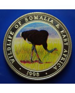 Somalia 	 250 Shillings	1998	 - Ostrich - Proof / Silver