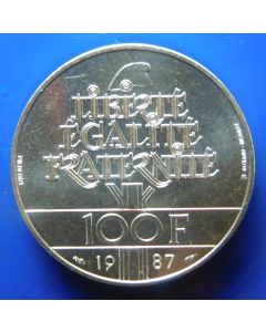 France 	 100 Francs	1987	 Piedfort – General Lafayette 