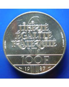 France 	 100 Francs	1987	 Piedfort – General Lafayette 
