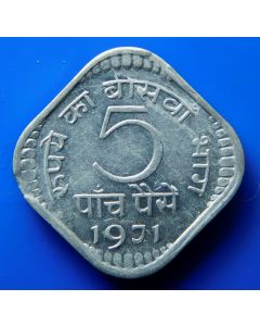 India-Republic	 5 Paise	1971	 - Type2 Calcutta, square