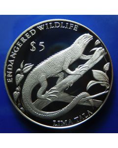 Tokelau 	5 Tala	1993	 Steindachner's Emo Skink - Silver / Proof