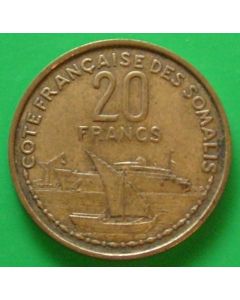 French Somaliland  20 Francs1952km# 7 