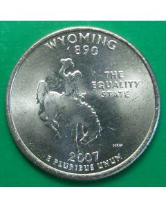 United States	 50 State Quarters	 2007P	 -  Wyoming  – UNC