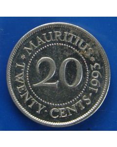 Mauritius  20 Cents1993km# 53