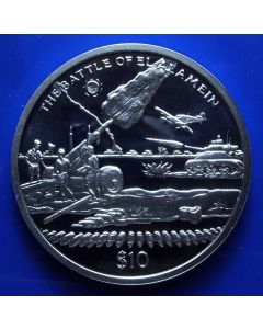 Sierra Leone 	 10 Dollars	2005	 Battle of El Alamein, End of WWll - Silver / Proof 