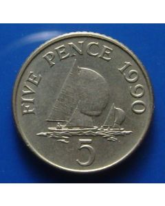 Guernsey  5 Pence1990 km# 42.2