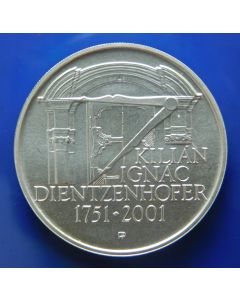 Czech Republic  200 Korun 2001	 250th Anniversary of the Death of Kilián Ignác Dientzenhofer –  Silver