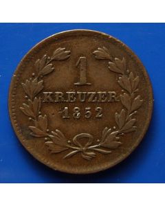 German States  Baden Kreuzer1852 km# 218.2