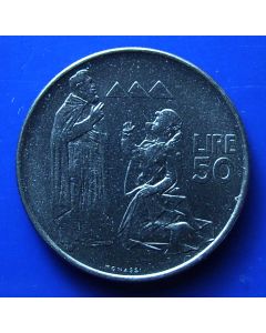 San Marino 	 50 Lire	1972	 Female before St. Marinus