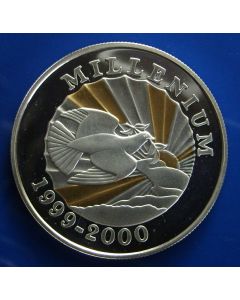 Haiti  500 Gourdes 1999  - Millennium, Multicolor and gold plated silver / Proof (low mintage)