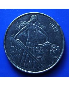 San Marino 	 50 Lire	1973	 Social Justice