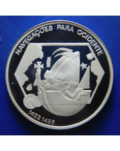 Portugal 200 Escudos 1991 Westward Navigation – Silver / Proof