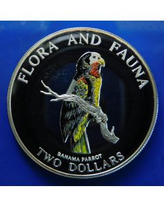 Bahamas 	2 Dollars	1995	 Bahama Amazon Parrot - Silver / Proof