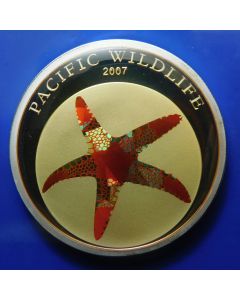 Palau 5 Dollars 2007	 Starfish – Silver