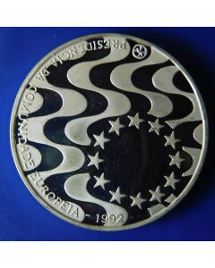 Portugal 200 Escudos 1992 Silver, Proof -Portugal's Presidency of the European Community