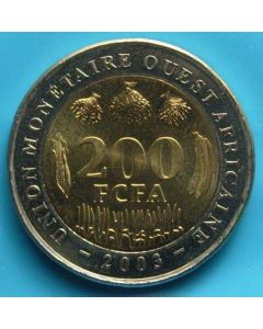 West African States  200 Francs2003 km# 14   Schön# 24 unc