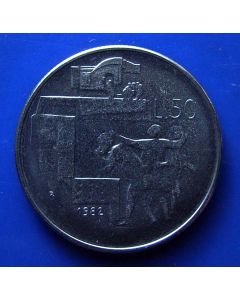 San Marino 	 50 Lire	1982	 Racial tolerance