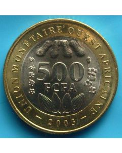 West African States  500 Francs2003 km# 15    Schön# 25  unc