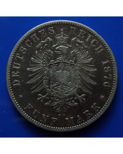 German States  Preussen 5 Mark 1876A km# 503