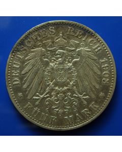 German States  Preussen 5 Mark 1903 A km# 523