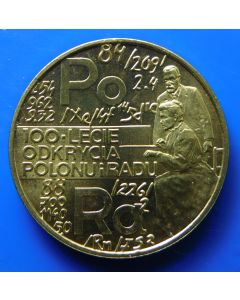 Poland 	 2 Zlote	1998	 - Discovery of Radium and Polomium