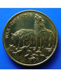 Poland 	 2 Zlote	1999	 Gray wolves and cubs