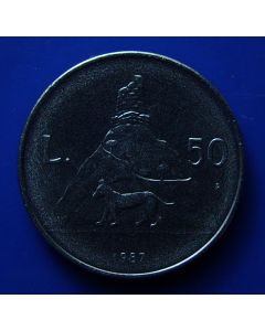 San Marino  50 Lire1987 km# 206 