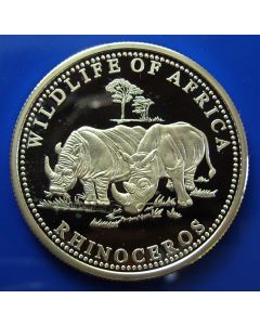 Somalia 	 250 Shillings	2000	 - Rhinoceros - Silver / Proof