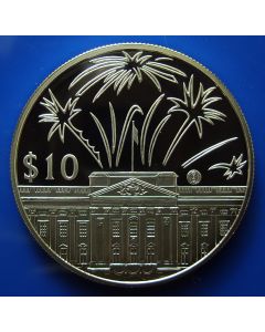 East Caribbean States 	 10 Dollars	2002	 Fireworl above Buckingham Palace